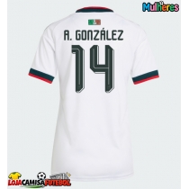 Camisa de Futebol México Armando Gonzalez #14 Equipamento Secundário Mulheres Mundo 2026 Manga Curta